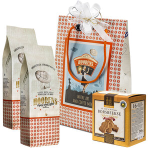 Cadeau feestzakje met gemalen koffie en speculoos